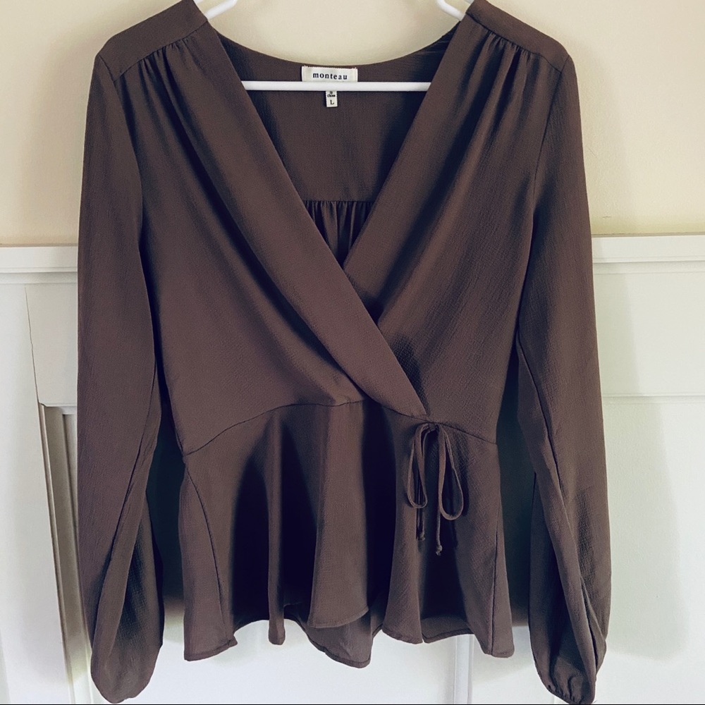 Monteau Faux Wrap Top